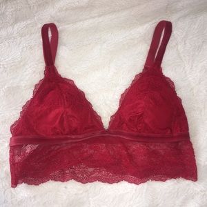Red lace Victoria’s Secret bralette